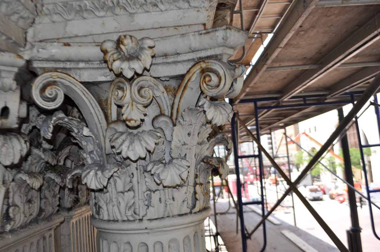 Iron Block masonry restoration - Large Column Capital 2